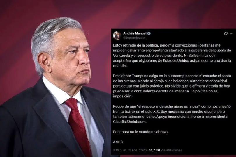 Se pronuncia AMLO ante tras ataque de EU a Venezuela