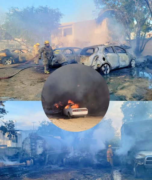 Se incendian vehículos dentro de pensión en Guadalupe, N.L.